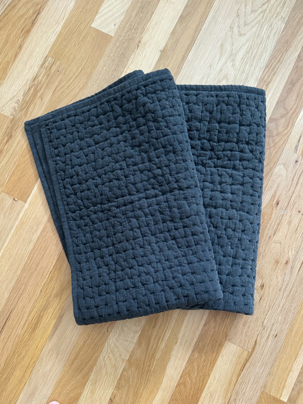 Pottery Barn | Stonewash Charcoal Pick stitch  KING  Size 2/ Pillow Case